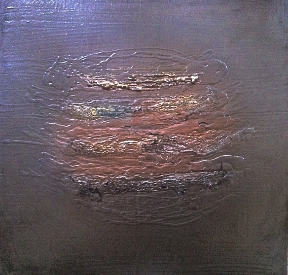 "Molten Metal" 24x24 mixed material on canvas